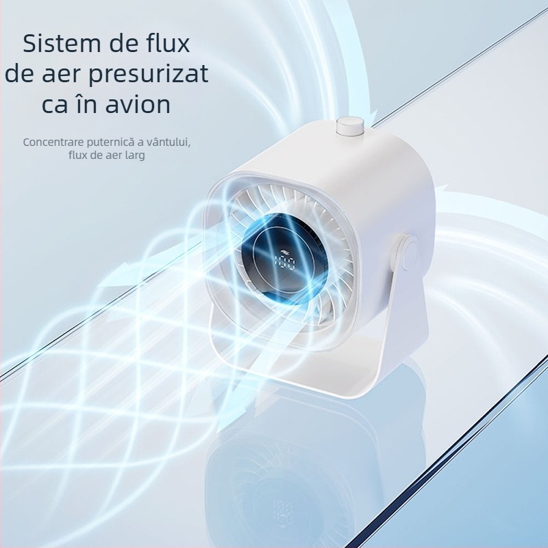 Weile Star 25 ventilator de birou nou, afișaj digital inteligent, ventilator mic, 100 de grade, ventilator de perete cu dublă utilizare, montat pe desktop