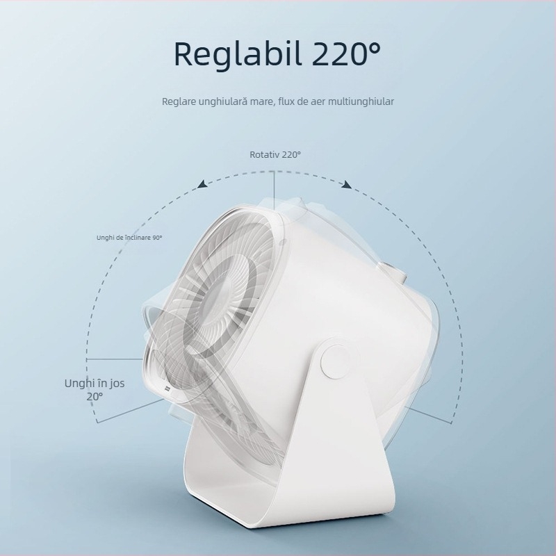 Weile Star 25 ventilator de birou nou, afișaj digital inteligent, ventilator mic, 100 de grade, ventilator de perete cu dublă utilizare, montat pe desktop