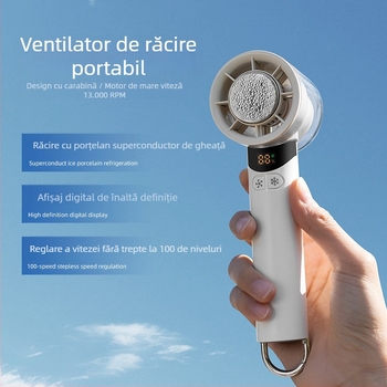 2025 Nou Ventilator portabil cu compresă rece de mare viteză, în aer liber, cu durată lungă de viață, carabină, portabil, reîncărcabil, ventilator mic cu desene animate
