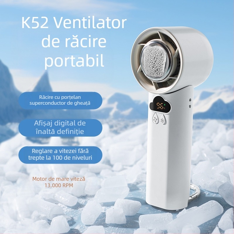 2025 Nou Ventilator portabil cu compresă rece de mare viteză, în aer liber, cu durată lungă de viață, carabină, portabil, reîncărcabil, ventilator mic cu desene animate