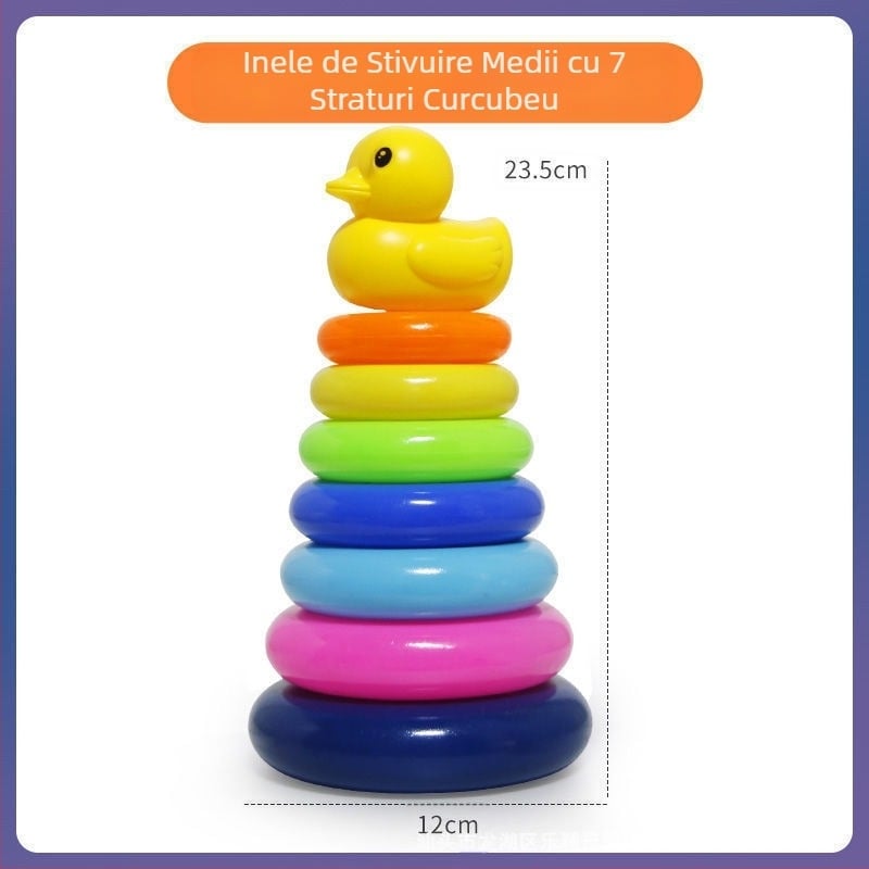 Bebeluși educaționale inteligență curcubeu turn inel Jenga educație timpurie 0-1-2 ani sugari pahar jucărie