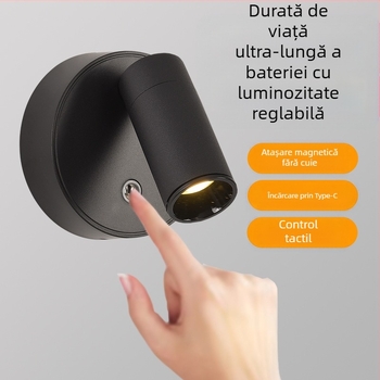 Lampă de perete reîncărcabilă fără cabluri pentru comerț electronic transfrontalier, spot magnetic COB, lumină USB pentru dormitor, lampă de spălat perete, lumină LED pentru pictură pe perete