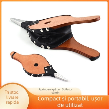 Instrument manual de suflare a grătarului în aer liber, en-gros, din piele, Tiger, pentru șemineu, furnizare transfrontalieră, suflantă pentru șemineu din lemn