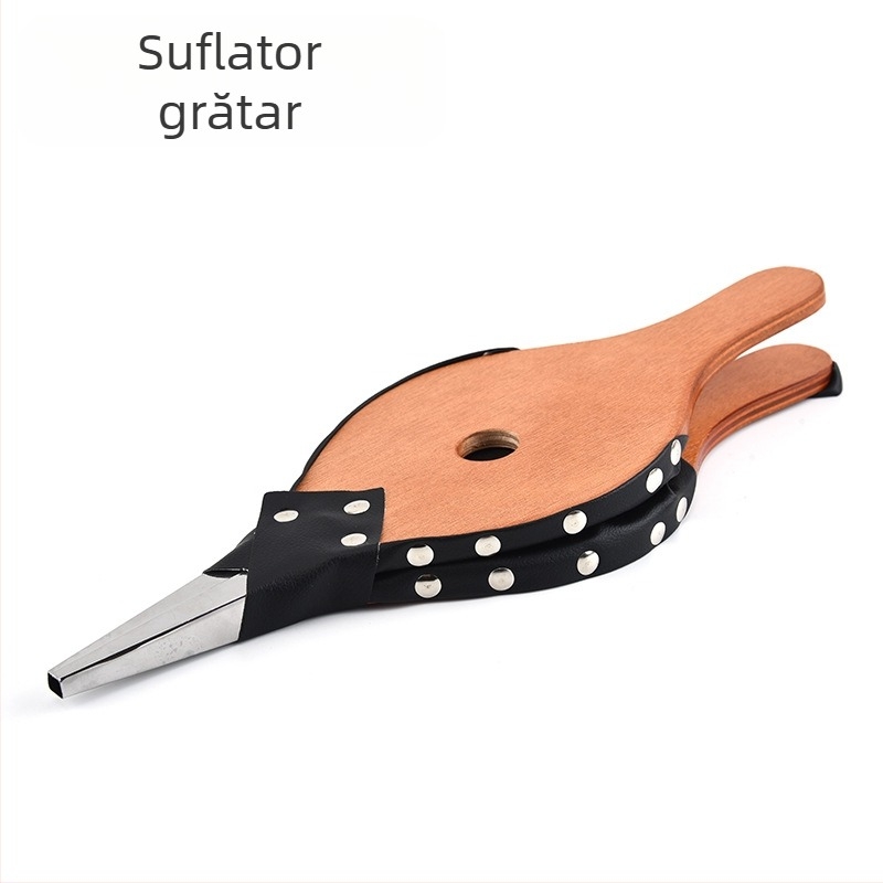 Instrument manual de suflare a grătarului în aer liber, en-gros, din piele, Tiger, pentru șemineu, furnizare transfrontalieră, suflantă pentru șemineu din lemn