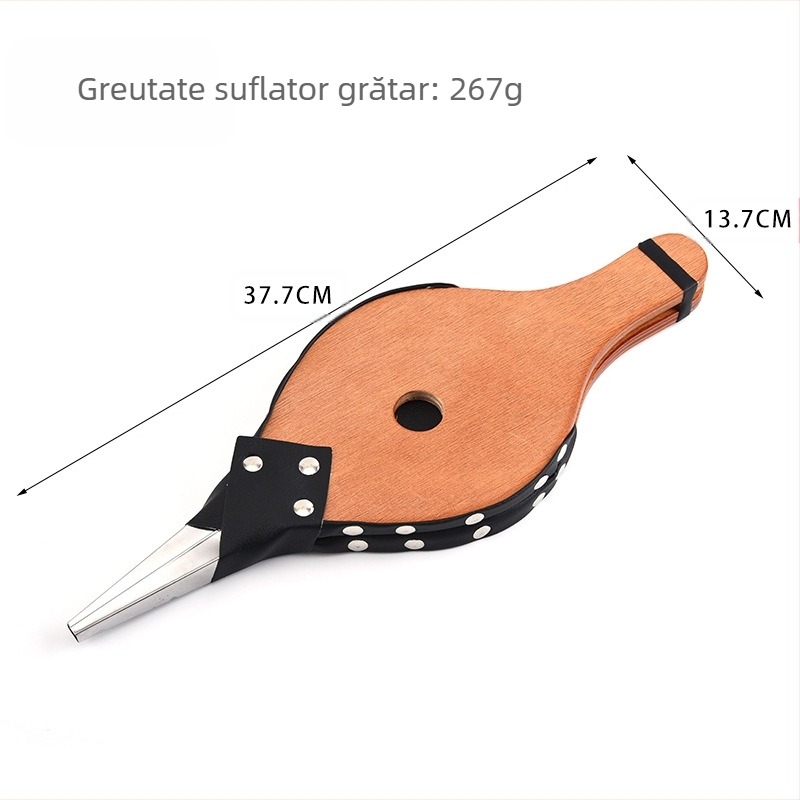 Instrument manual de suflare a grătarului în aer liber, en-gros, din piele, Tiger, pentru șemineu, furnizare transfrontalieră, suflantă pentru șemineu din lemn