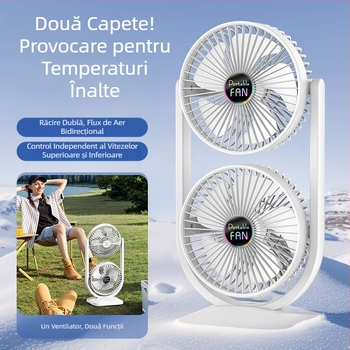 Ventilator nou cu încărcare USB, ventilator de birou, ventilator bidirecțional cu vânt mare, producători de ventilatoare de camping în aer liber