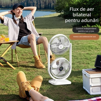Ventilator nou cu încărcare USB, ventilator de birou, ventilator bidirecțional cu vânt mare, producători de ventilatoare de camping în aer liber