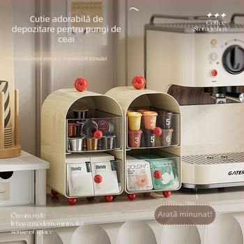 Depozitare creativă de ceai de uz casnic, cutie simplă de depozitare pentru cafea, raft de depozitare pentru diverse baruri, birou, ceai pe desktop