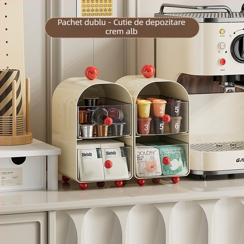 Depozitare creativă de ceai de uz casnic, cutie simplă de depozitare pentru cafea, raft de depozitare pentru diverse baruri, birou, ceai pe desktop