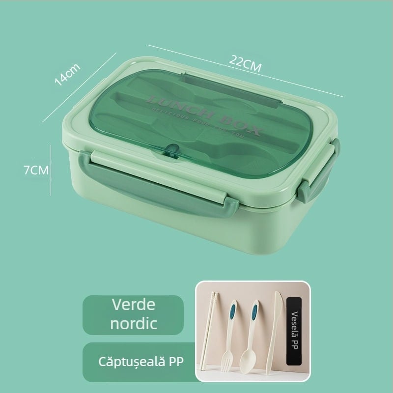 Cutie de prânz izolată din oțel inoxidabil 304 pentru studenți, pentru serviciu, cutie de prânz Bento sigilată portabilă cu zăbrele, cu imprimare LOGO