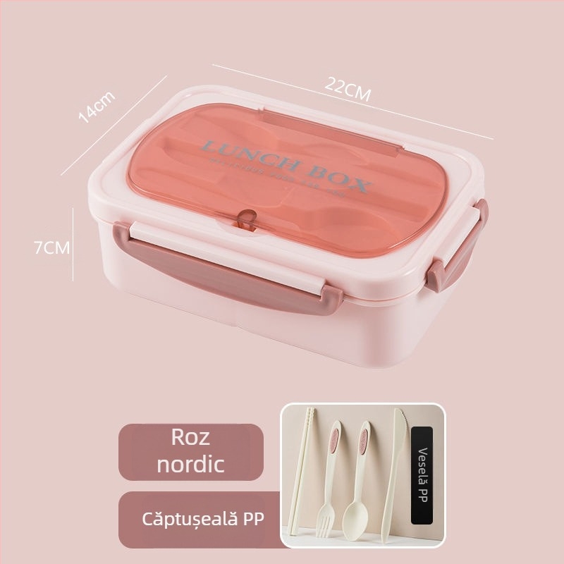 Cutie de prânz izolată din oțel inoxidabil 304 pentru studenți, pentru serviciu, cutie de prânz Bento sigilată portabilă cu zăbrele, cu imprimare LOGO