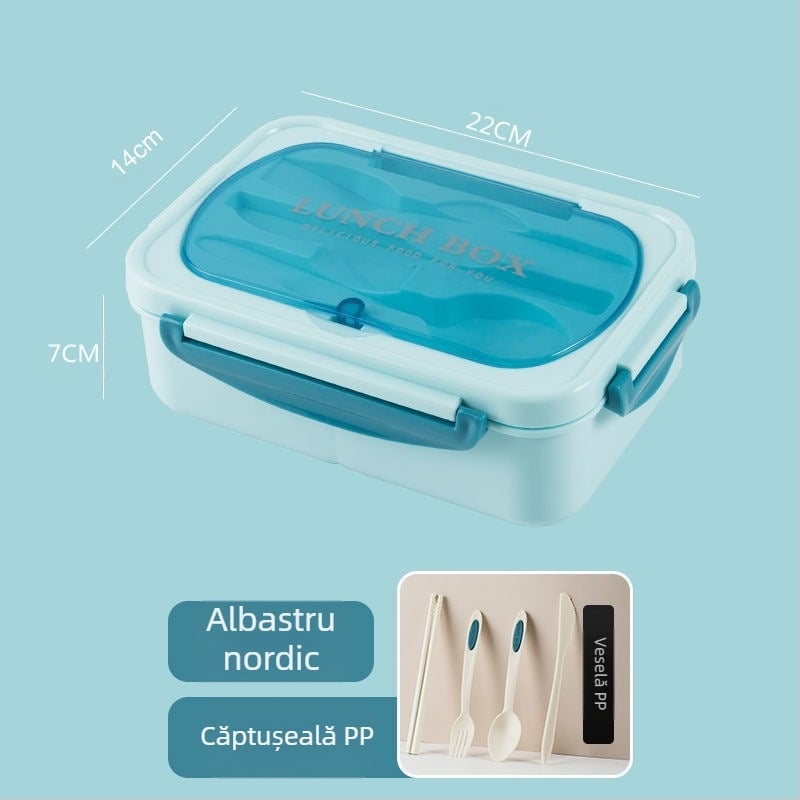 Cutie de prânz izolată din oțel inoxidabil 304 pentru studenți, pentru serviciu, cutie de prânz Bento sigilată portabilă cu zăbrele, cu imprimare LOGO