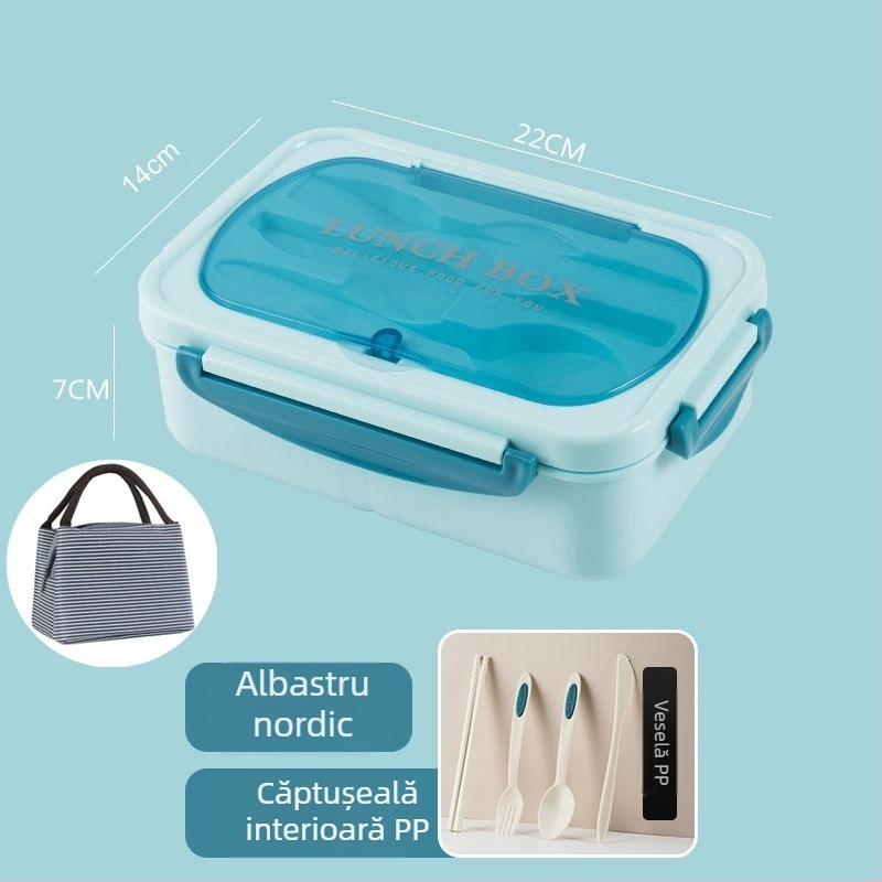 Cutie de prânz izolată din oțel inoxidabil 304 pentru studenți, pentru serviciu, cutie de prânz Bento sigilată portabilă cu zăbrele, cu imprimare LOGO