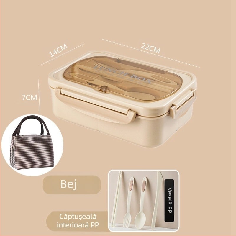 Cutie de prânz izolată din oțel inoxidabil 304 pentru studenți, pentru serviciu, cutie de prânz Bento sigilată portabilă cu zăbrele, cu imprimare LOGO