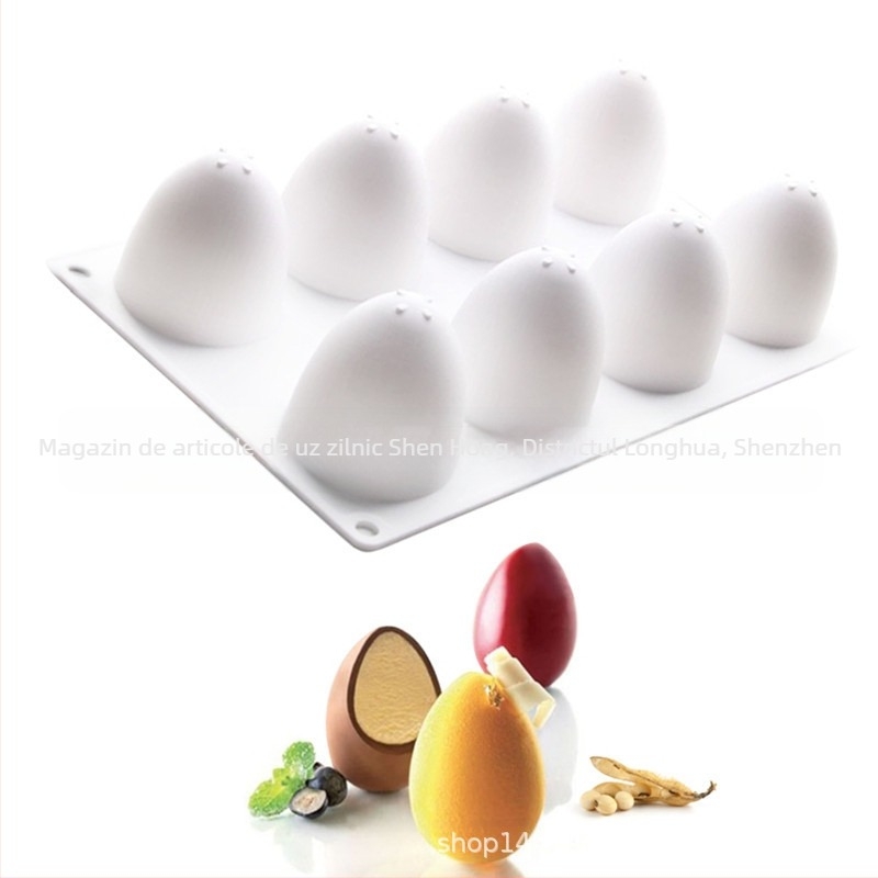 Producător în stoc 8 bucăți de ouă pentru tort de Paște, silicon, mousse, DIY, copt italian francez, desert