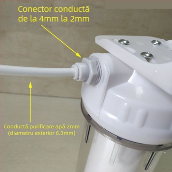 Filtru purificator de apă, apă de la robinet, element filtrant din bumbac PP, 10 inch, universal, frontal, cu 2 puncte, tub PE, filtru de apă de uz casnic în 4 puncte