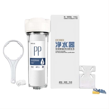 Filtru purificator de apă, apă de la robinet, element filtrant din bumbac PP, 10 inch, universal, frontal, cu 2 puncte, tub PE, filtru de apă de uz casnic în 4 puncte