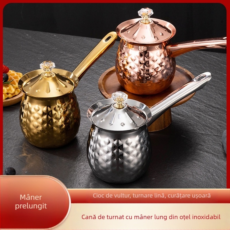 Aparat de cafea din oțel inoxidabil cu gură ascuțită, ceașcă de flori, ceașcă de lapte cu bule, ceașcă de lapte, ceașcă de ceară cu tragere, ceașcă de ceară topită