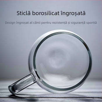 Ceașcă de ceai din sticlă cu capac, rezistentă la căldură, separarea apei de ceai, uz casnic și birou, ceașcă de ceai cu filtru transparent pentru bărbați și femei