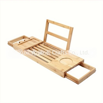 Suport telescopic interior pentru cadă, transfrontalier, din bambus, cu sertar, suport de depozitare pentru baie, suport plat pentru baie, placă de depozitare pentru cadă