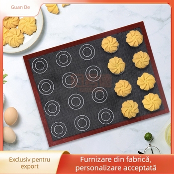 Amazon Non-stick Hollow Coating Mat Coacere Biscuiți Puff Pâine Coacere Respirabil Fibră de Sticlă Silicon Hollow Coacere Mat