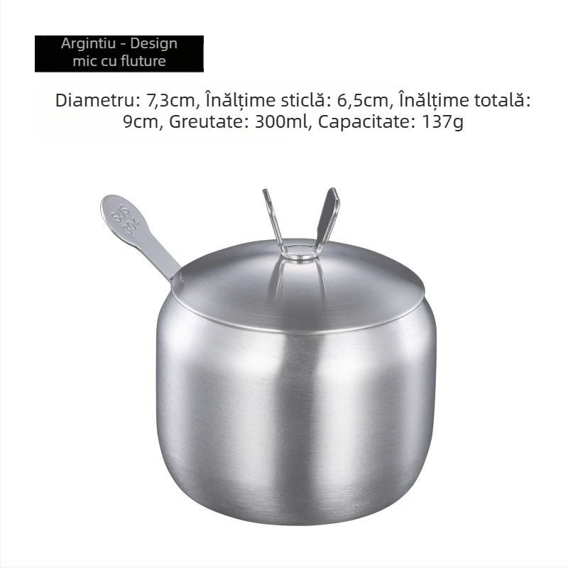 Rezervor de condimente bucătărie uz casnic 304 oțel inoxidabil rezervor de condimente unic comercial restaurant rezervor de ulei de chili rezervor de sare cutie de condimente