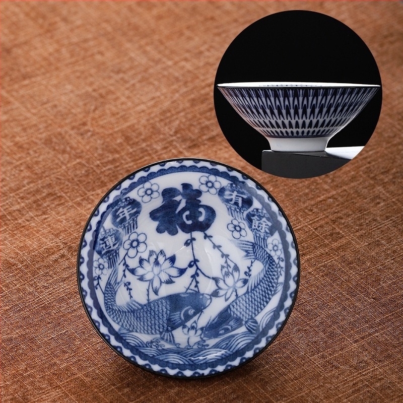 Ceașcă de ceai din porțelan albastru și alb, ceramică kung fu, ceașcă mică de ceai, ceașcă individuală, set de ceai, ceașcă de ceai, costum de ceai, bol de ceai, ceașcă de ceai
