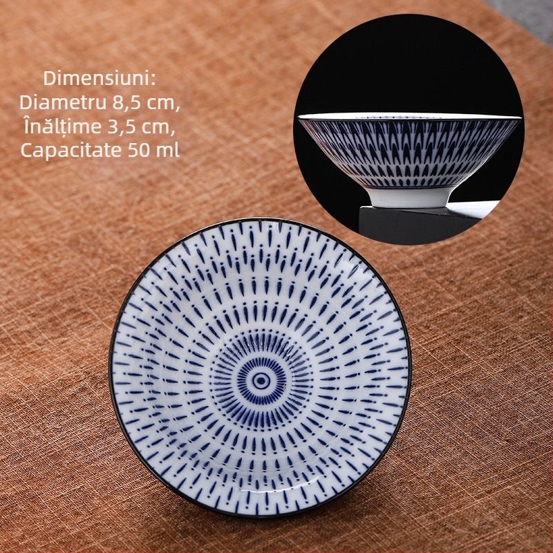 Ceașcă de ceai din porțelan albastru și alb, ceramică kung fu, ceașcă mică de ceai, ceașcă individuală, set de ceai, ceașcă de ceai, costum de ceai, bol de ceai, ceașcă de ceai
