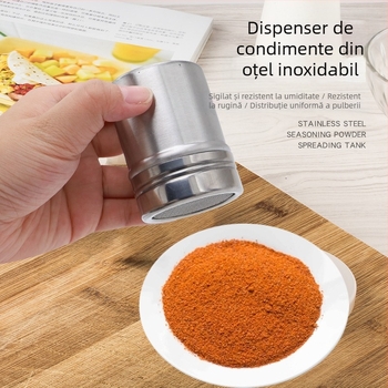 Borcan de pulbere din oțel inoxidabil transfrontalier, sticlă de condimente, sită densă pentru pulbere vrac, sită de cafea, butoi, sticlă de făină pentru copt, sită de zahăr