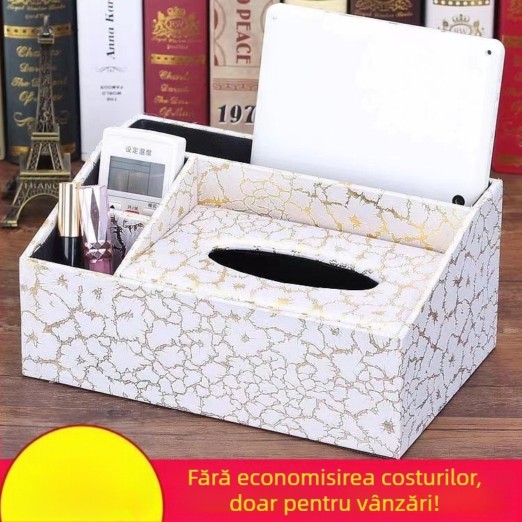 Cutie de hârtie multifuncțională pentru șervețele, cutie de cafea, cu telecomandă pentru sufragerie, cutie de depozitare pentru șervețele de uz casnic, simplu și drăguț