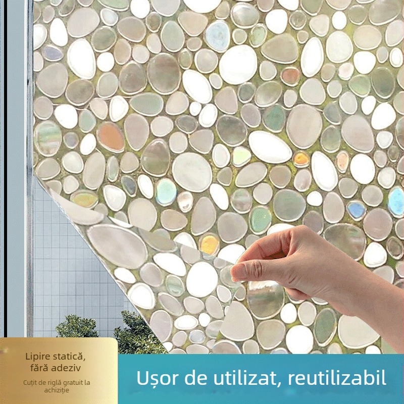 Folie de sticlă colorată, transparentă, opacă, autocolant pentru fereastră, anti-alergare, autocolant de sticlă refractant, explozii transfrontaliere colorate