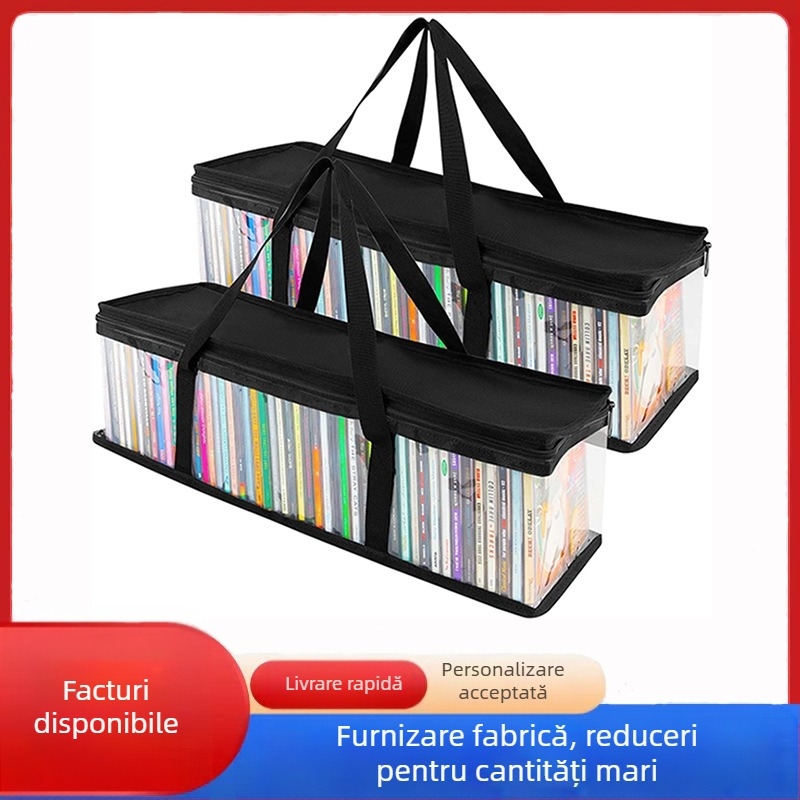 Geantă de depozitare portabilă pentru CD-uri transfrontaliere, geantă transparentă din PVC, geantă de finisare, impermeabilă, rezistentă la umiditate, diverse, geantă de depozitare pentru fundul patului