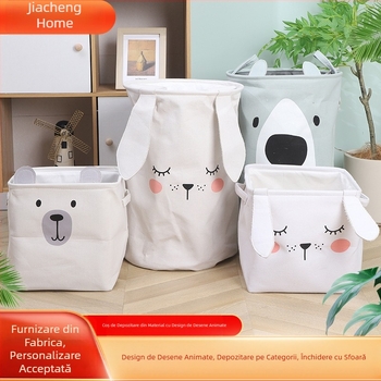 Coș de depozitare din material textil cu desene animate, pachet de uz casnic, coș de haine murdare, sac de depozitare pentru dormitor studențesc, geantă de mutat, jucării, diverse depozitare