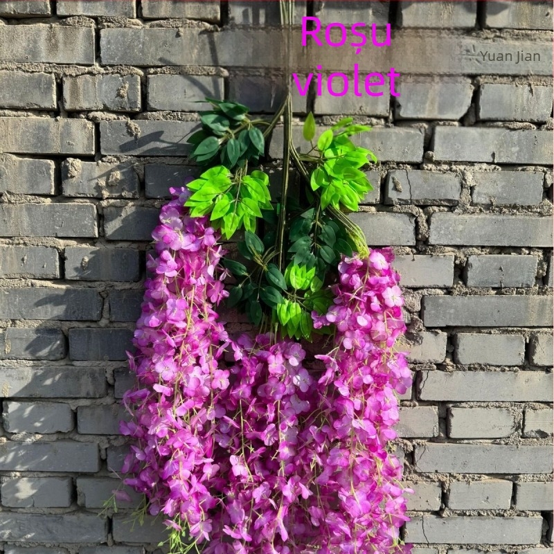 Flori artificiale de glicină, decorațiuni agățate, flori false, viță de vie violet, viță de vie de tavan pentru nuntă, plante agățate