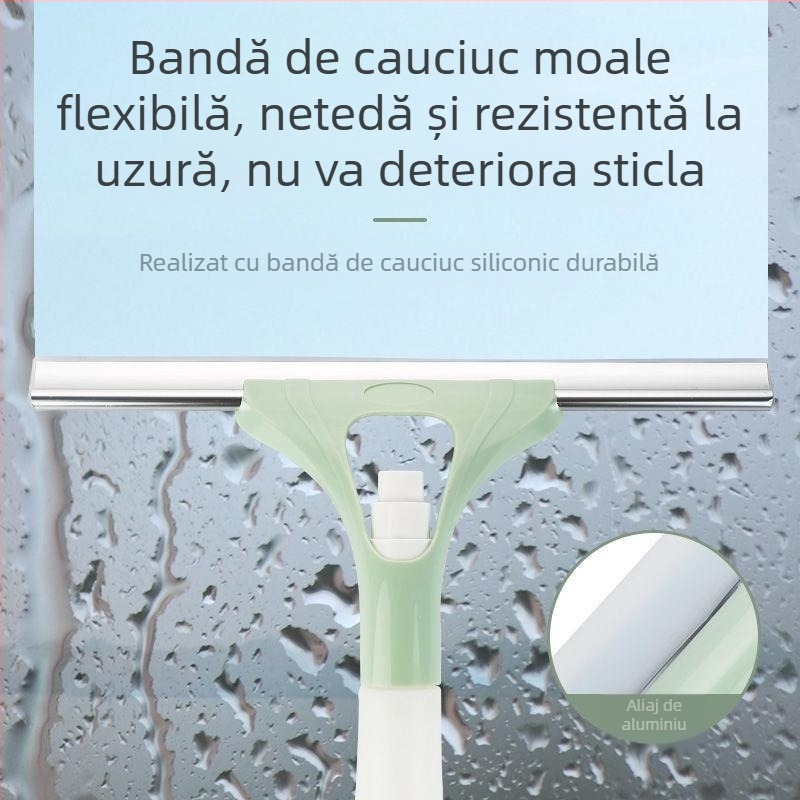 Noua perie de curățare a sticlei, ștergătorul multifuncțional de uz casnic, vine cu o perie de burete cu stropitoare, artefact de curățare a sticlei față-verso