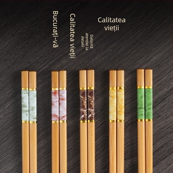 Bețișoare de masă din bambus natural, de înaltă calitate, pentru uz casnic, rezistente la mucegai, antibacteriene, rezistente la temperaturi ridicate, fără vopsea, fără ceară, antiderapante, în cinci culori pentru împărțirea meselor