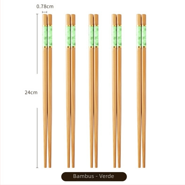 Bețișoare de masă din bambus natural, de înaltă calitate, pentru uz casnic, rezistente la mucegai, antibacteriene, rezistente la temperaturi ridicate, fără vopsea, fără ceară, antiderapante, în cinci culori pentru împărțirea meselor