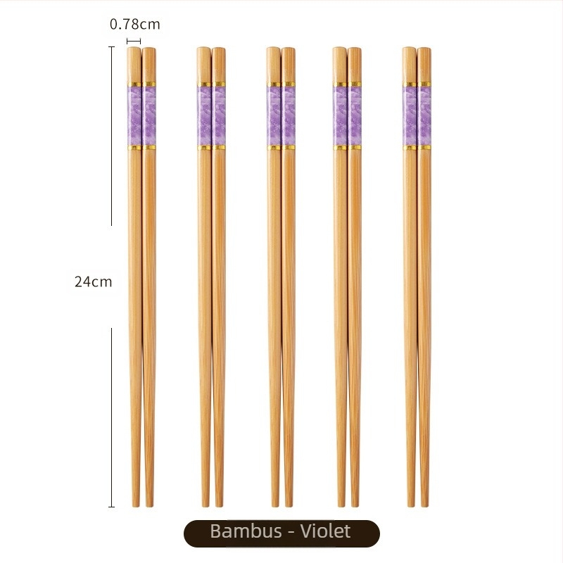 Bețișoare de masă din bambus natural, de înaltă calitate, pentru uz casnic, rezistente la mucegai, antibacteriene, rezistente la temperaturi ridicate, fără vopsea, fără ceară, antiderapante, în cinci culori pentru împărțirea meselor