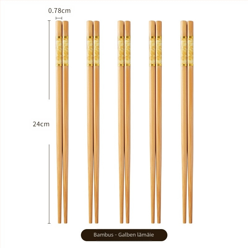 Bețișoare de masă din bambus natural, de înaltă calitate, pentru uz casnic, rezistente la mucegai, antibacteriene, rezistente la temperaturi ridicate, fără vopsea, fără ceară, antiderapante, în cinci culori pentru împărțirea meselor