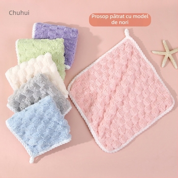 Nou poliester brocart nor zăbrele pătrat fir pătrat margine absorbant de apă spălare față prosop mic de uz casnic bucătărie baie curățare prosop de mână