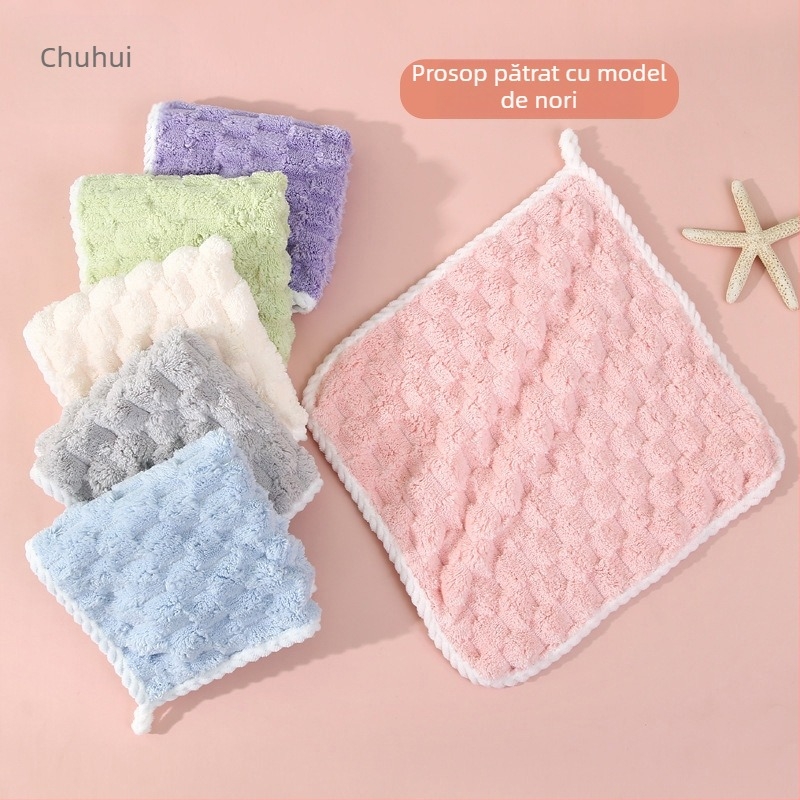 Nou poliester brocart nor zăbrele pătrat fir pătrat margine absorbant de apă spălare față prosop mic de uz casnic bucătărie baie curățare prosop de mână