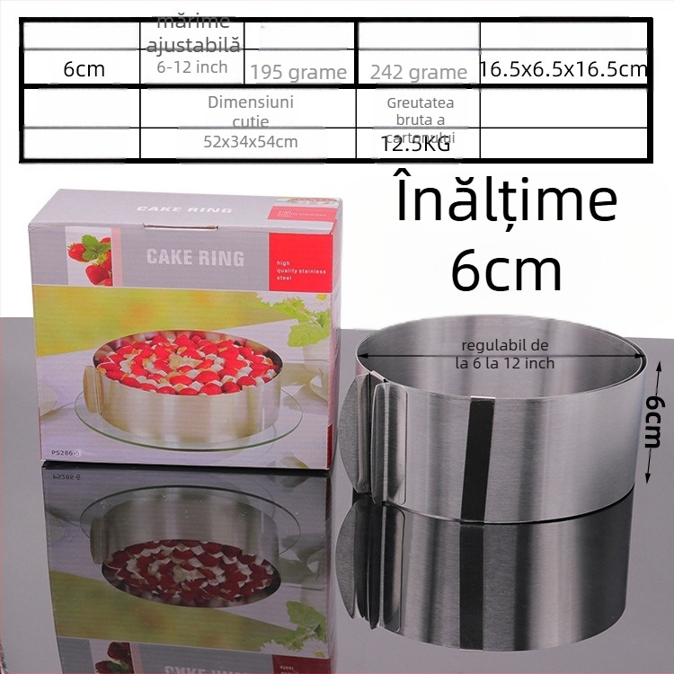 Dacă doriți să găsiți un cerc rotund pentru mousse din oțel inoxidabil, care poate fi ajustat manual, mucegai rotund pentru tort DIY, cu formă inimă în mai multe forme.