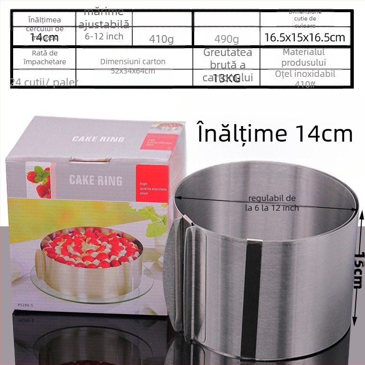 Dacă doriți să găsiți un cerc rotund pentru mousse din oțel inoxidabil, care poate fi ajustat manual, mucegai rotund pentru tort DIY, cu formă inimă în mai multe forme.