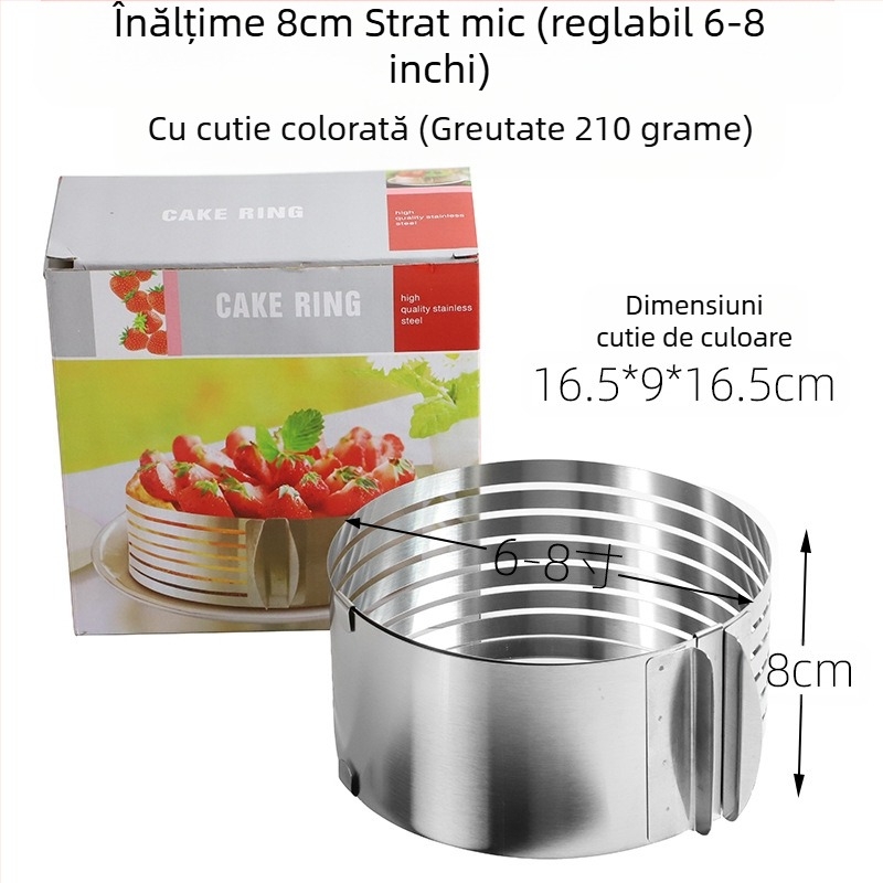 Dacă doriți să găsiți un cerc rotund pentru mousse din oțel inoxidabil, care poate fi ajustat manual, mucegai rotund pentru tort DIY, cu formă inimă în mai multe forme.