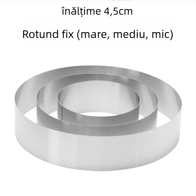 Dacă doriți să găsiți un cerc rotund pentru mousse din oțel inoxidabil, care poate fi ajustat manual, mucegai rotund pentru tort DIY, cu formă inimă în mai multe forme.