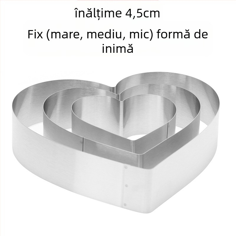 Dacă doriți să găsiți un cerc rotund pentru mousse din oțel inoxidabil, care poate fi ajustat manual, mucegai rotund pentru tort DIY, cu formă inimă în mai multe forme.