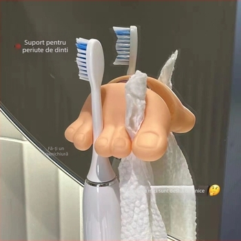 Mică carte roșie degetul mare drăguț ventuză degetele de la picioare suport pentru periuță de dinți Internet celebritate cârlig amuzant personalitate suport pentru periuță de dinți electrică