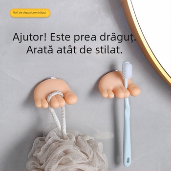 Mică carte roșie degetul mare drăguț ventuză degetele de la picioare suport pentru periuță de dinți Internet celebritate cârlig amuzant personalitate suport pentru periuță de dinți electrică