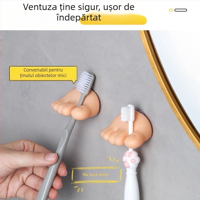 Mică carte roșie degetul mare drăguț ventuză degetele de la picioare suport pentru periuță de dinți Internet celebritate cârlig amuzant personalitate suport pentru periuță de dinți electrică