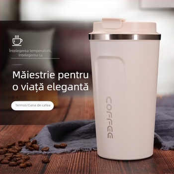 Termos din oțel inoxidabil nou, cană de cafea portabilă pentru mașină, cană de birou, sigilată etanșă, cană de mână, poate fi personalizată